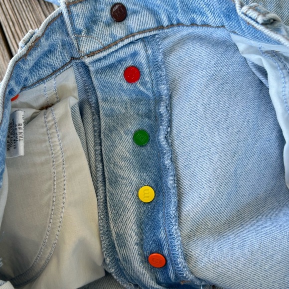 Snacks Mother Jeans Pleated Fun Dip Puddle Jeans Light Wash High Rise Small GUC - Picture 12 of 15